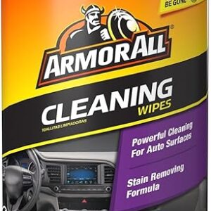 Armor All Car Cleaning Wipes - 90 Count, Safely Cleans Interior Surfaces, Removes Tough Dirt, Matte Finish, Disposable and Convenient