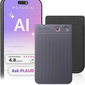 AI Voice Recorder, PLAUD Note Voice Recorder w/Case, App Control, Transcribe & Summarize with AI Technology, Support 112 Languages, 64GB Memory, Audio Recorder for Lectures, Meetings, Calls, Black